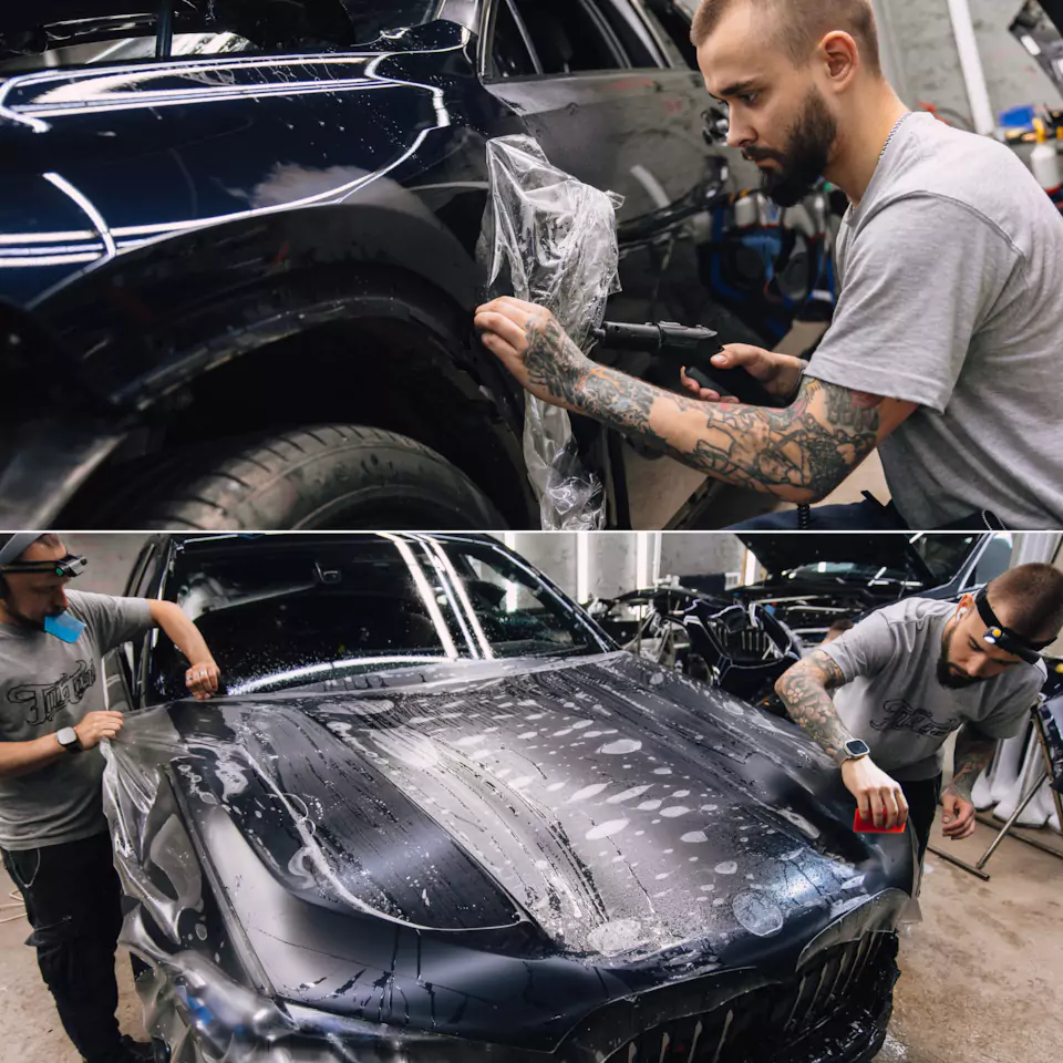 Винил или полиуретан: пять автомобилей и пять разных причин для оклейки. Mercedes E200, Mercedes AMG G63 Grand Edition, Porsche 911 Cabriolet, Mercedes CLE и BMW X6